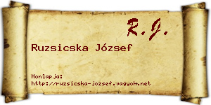 Ruzsicska József névjegykártya